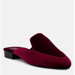 NWOT Rag & Co Batiste Velvet Handcrafted Mules in Red Women's Size 7
